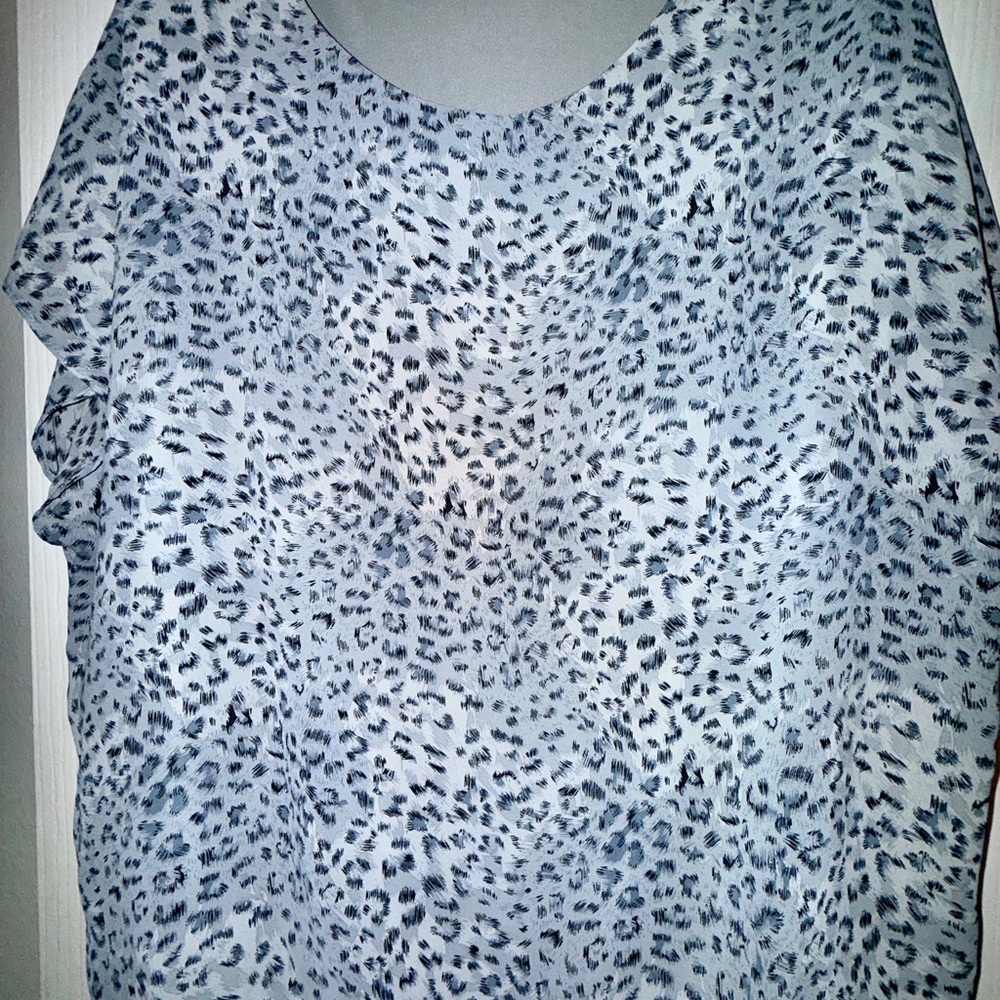 Leopard Print Women's Top - Blue